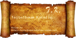 Teitelbaum Katalin névjegykártya